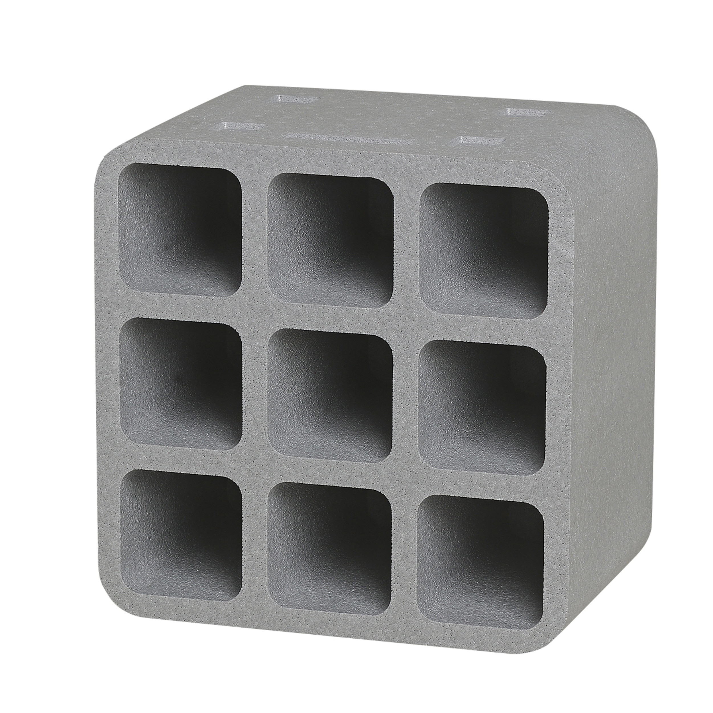 Climapor Flaschenbox Cube, grau, für 9 Flaschen max. Ø 9 cm - 4 Stück