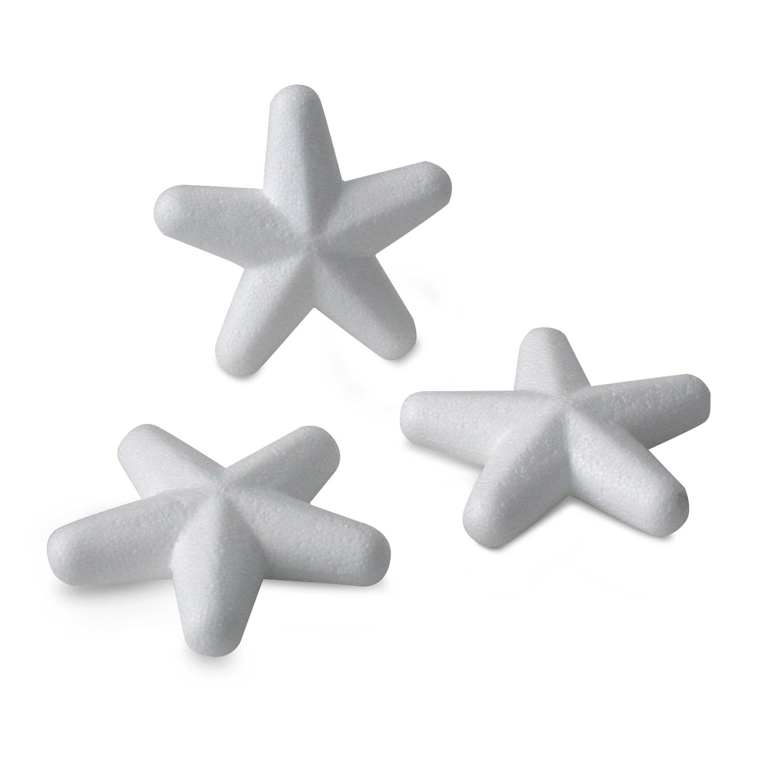 Decosa Styroporstern, weiß, Ø 10 cm, Set besteht aus 3 Sternen